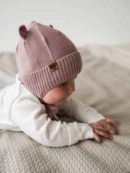 Шапка хлопковая на подкладе Пудра 0+ - Bungly фото 2
