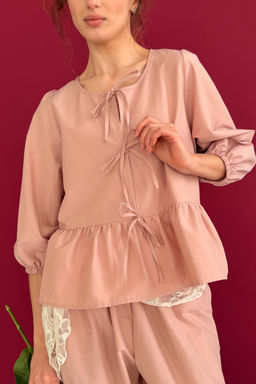 Блузка NATURE093/06/Пудровый - M&G all natural фото 7