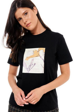 Хлопковая футболка Dolores с принтом Newspapper (Цвет: Черный Love to Love) - Morozov Amavie фото 6