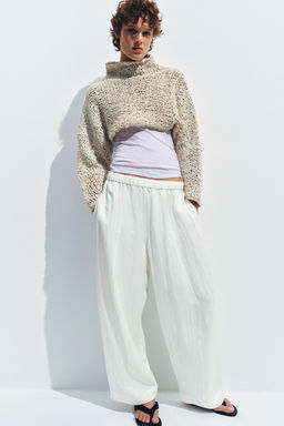 PANTAL?N BARREL FLUIDO ZW COLLECTION / Blanco roto - Zara фото 10