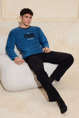 Indigo Regular Kesim Slogan Nak?sl? Polar/K?sl?k Pijama Tak?m? TMNAW26PT00038 - Trendyolmilla фото 13