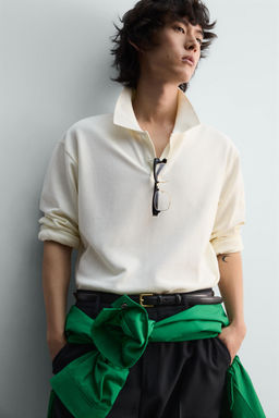 REGULAR FIT PIQU_ TEXTURED POLO SHIRT - Zara фото 7