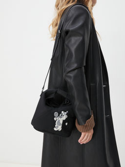 Женская сумка с ручками MM6 MAISON MARGIELA Артикул 4122788, черный  фото 4