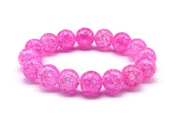Браслет из сахарного кварца шарик 12мм цв.фуксия, 16см