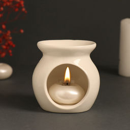 Аромалампа для эфирных масел Антистресс, керамика, белая, 7.2?7.2?7.8 см - Simaland фото 6