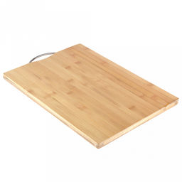 Доска разделочная бамбуковая 40х29х1,7см "Ручка" с металлической ручкой (Китай)