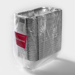 Цена за 100 шт. Форма для выпечки и запекания Доляна, 620 мл, 19.810.35.5 см, фольга, серебристая  фото 7