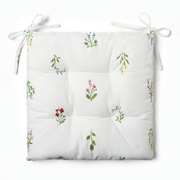 Подушка на стул Этель. Цветочек, 42?42?7 см, белая