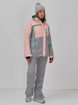 Гоннолыжная куртка женская зимняя персикового цвета 709P - Chunmai фото 11