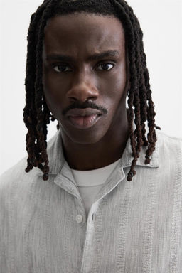 TEXTURED DENIM SHIRT - Zara фото 14