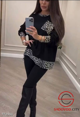 Женская блузка с леопардовым принтом - Zum ming фото 5