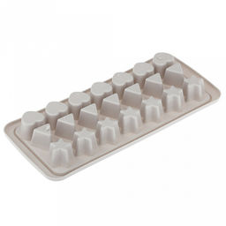 Форма для льда пластмассовая (мармелада) "Фигуры - 21 штука" 25х11см h3,2см, цвета в ассортименте: розовый, голубой, серый, в п/эт пакете (Китай)