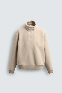 CONTRAST FAUX SHEARLING SWEATSHIRT - Zara фото 7