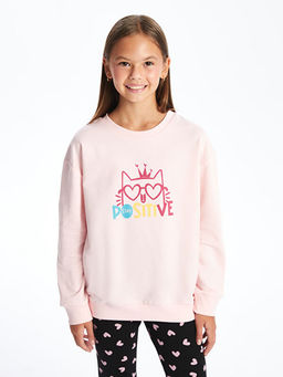 Bisiklet Yaka K?z ?ocuk Sweatshirt