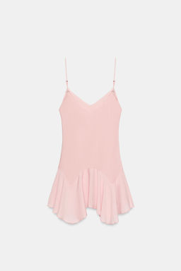 VESTIDO COMBINADO VOLANTE / Rosa claro - Zara фото 7