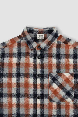 Фланелевая рубашка с длинным рукавом для мальчика - Defacto фото 9