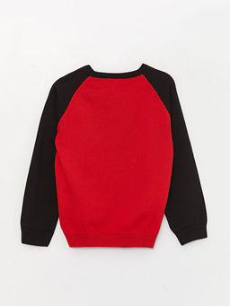 Bisiklet Yaka Spider-Man ?ift Y?nl? Payetli Uzun Kollu Erkek ?ocuk Triko Kazak