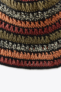 CONTRAST MIXED BRAIDED BUCKET HAT - Zara фото 4