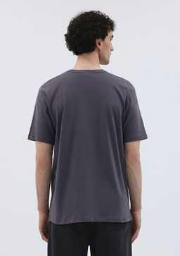 Antrasit Premium Basic Tisort - Mavi фото 3
