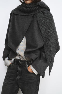 WOOL BLEND BLAZER WITH SCARF ZW COLLECTION - Zara фото 2