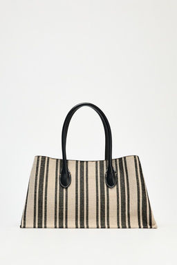 STRIPED CANVAS TOTE BAG - Zara фото 3
