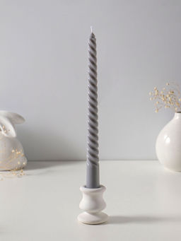 Цена за 2 шт. Свеча витая 25 см (набор 2 шт) 57 гр, 5 ч, цв. серый