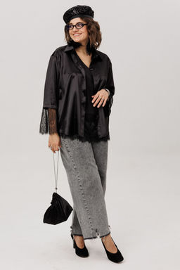 Блуза ANELLI 1801 угольный шелк