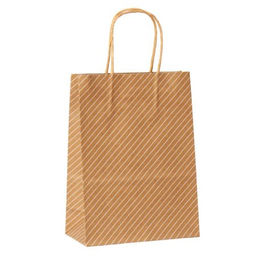 Цена за 12 шт. Пакет подарочный 16x8x22см крафт / W100S /уп 12/1500/ - Галеонтрейд фото 4