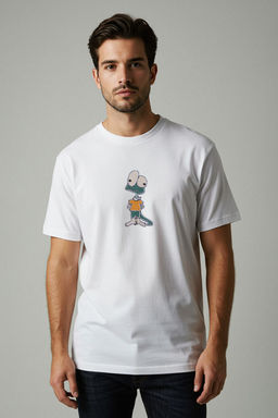 TRENDYOL MAN Mavi Oversize/Genis Kesim Nak?s Detayl? %100 Pamuk T-Shirt TMNSS25TS00199 - Trendyolmilla фото 10