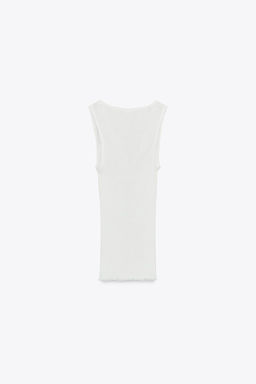 LACE RIBBED T-SHIRT - Zara фото 5