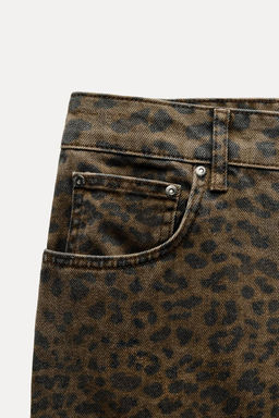 ZW COLLECTION ANIMAL PRINT RELAXED LOW-RISE JEANS - Zara фото 6
