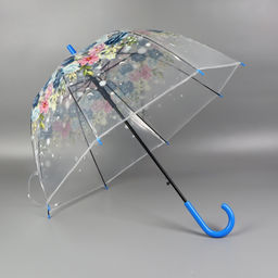 Зонт - трость полуавтоматический «Цветы», 8 спиц, R=40/58 см, d=80 см, МИКС