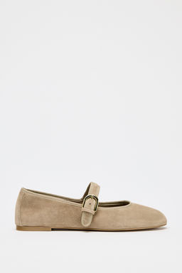 SUEDE STRAP BALLET FLATS - Zara фото 9