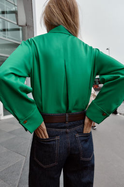 SATIN SHIRT WITH POCKET - Zara фото 5