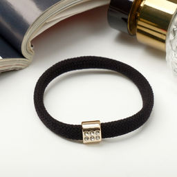 Цена за 10 шт. Резинка для волос «Палермо» квадрат, 6 см, чёрная