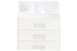 Органайзер для косметики 3 ящика 25,8*17,8*26,7 см белый/перламутр (модель 330306) - Elan gallery фото 5