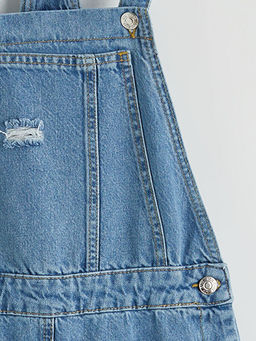 Y?rt?k Detayl? K?z ?ocuk Kargo Jean Salopet