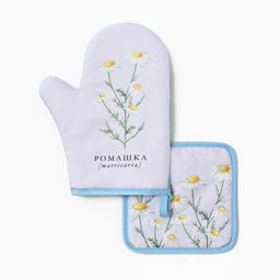 Набор кухонный Ромашки варежка-прихватка 20?27 см, прихватка 17?17 см 100% п/э