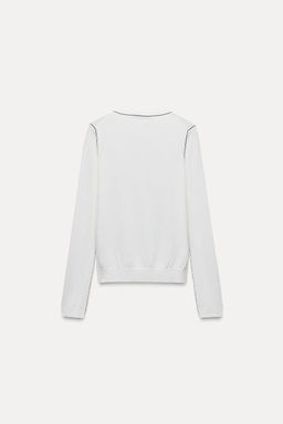 PLAIN KNIT CARDIGAN WITH CONTRAST TRIMS - Zara фото 10