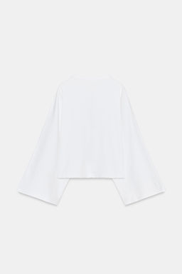 CAMISETA MANGA CAPA / Blanco - Zara фото 8