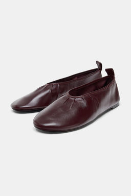 SOFT LEATHER BALLET FLATS - Zara фото 5