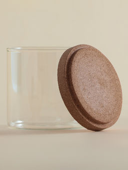 Банки для сыпучих SL Home «Алькорноке», 2 банки 280 ми, 2 банки 650 мл, с пробковой крышкой, на подставке, стекло, прозрачные