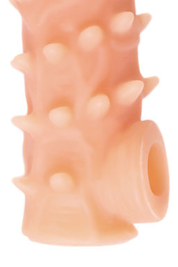 Насадка KOKOS реалистичная с дополнительной стимуляцией, TPE, телесная, 10 см
