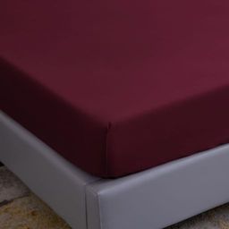 Комплект постельного белья Однотонный Сатин на резинке CSR022 160*200*35 2 спальный наволочка