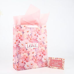 Пакет ламинированный двухсторонний «Цветы», с тишью и открыткой, L, 40 х 31 х 11.5