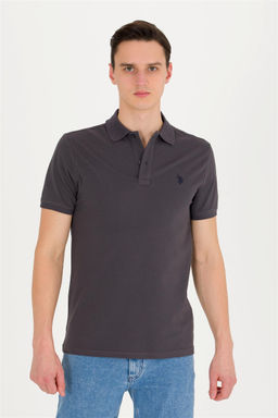 Мужская антрацитовая футболка с воротником поло Basic - U.s. polo assn фото 9