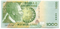 Банкнота 1000 лек 1996 года Албания