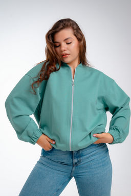 Бомбер из коттон фита мята - Амадэль фото 19