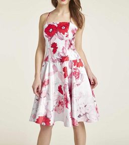 Платье, бело-красное