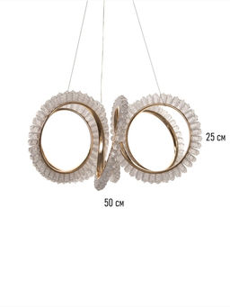 Люстра потолочный BayerLux Stefanie, 70 Вт, LEd, 4000-6000К, золото, 48×48×25 см